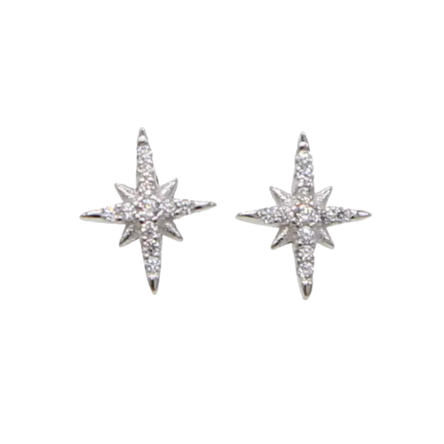 Eos Starburst Stud Earrings - Silver