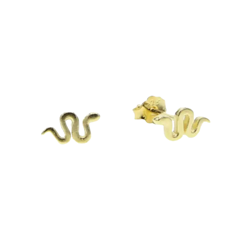 Medusa Snake Stud Earrings - Gold