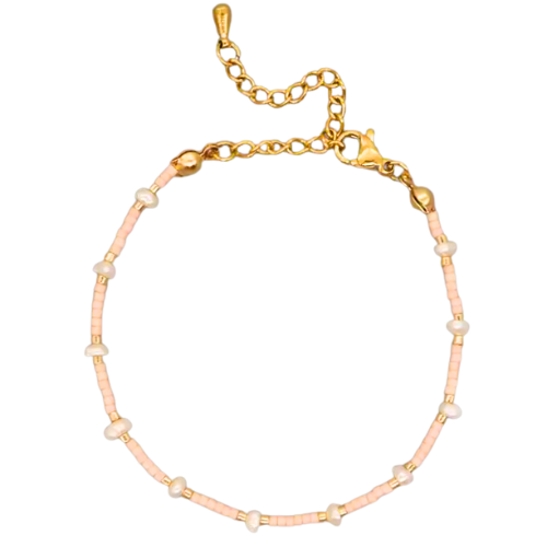 Thalia Freshwater Pearl Bracelet - Blush