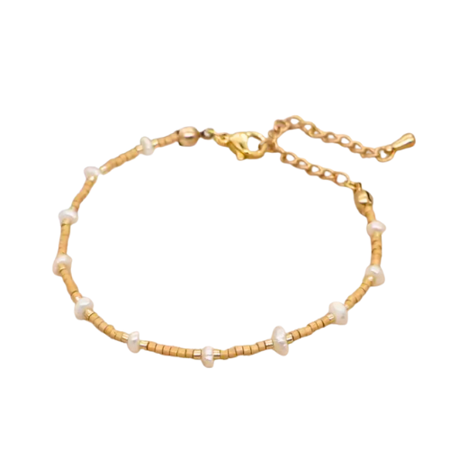 Thalia Freshwater Pearl Bracelet - Tan