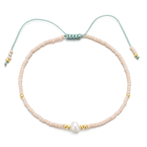 Thetis Bead and Pearl Bracelet - Blush