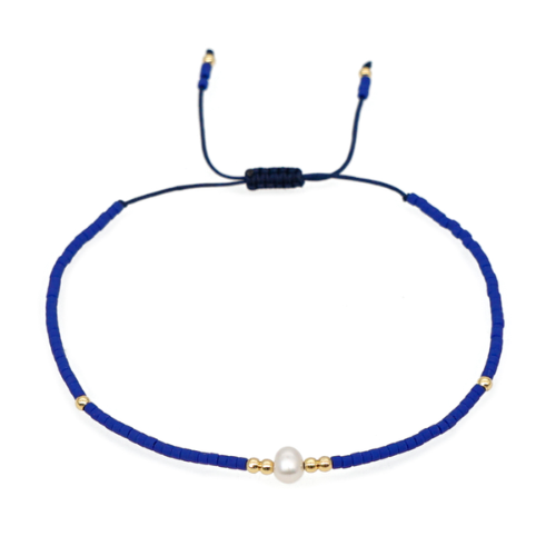 Thetis Bead and Pearl Bracelet - Royal Blue