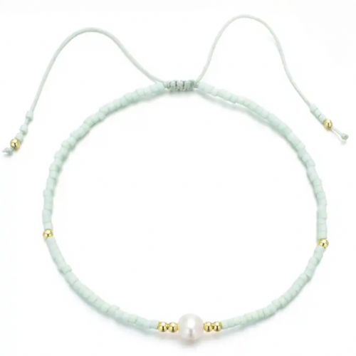 Thetis Bead and Pearl bracelet - Sea Foam