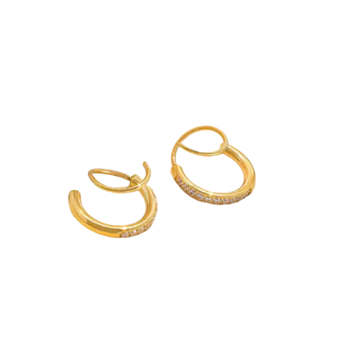 Apate Faux Double Hoop Earrings - Sparkly