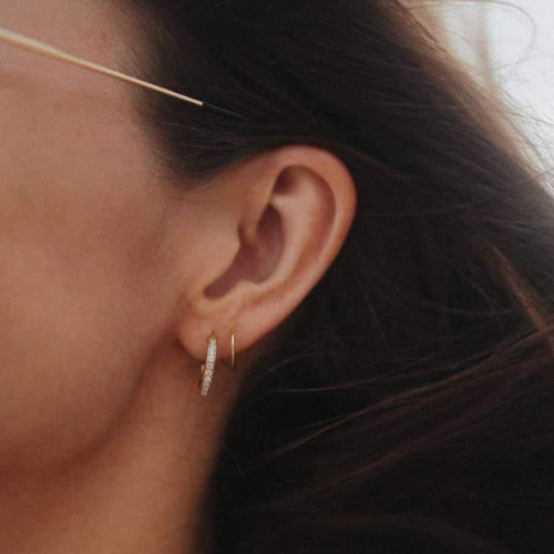 Apate Faux Double Hoop Earrings - Sparkly