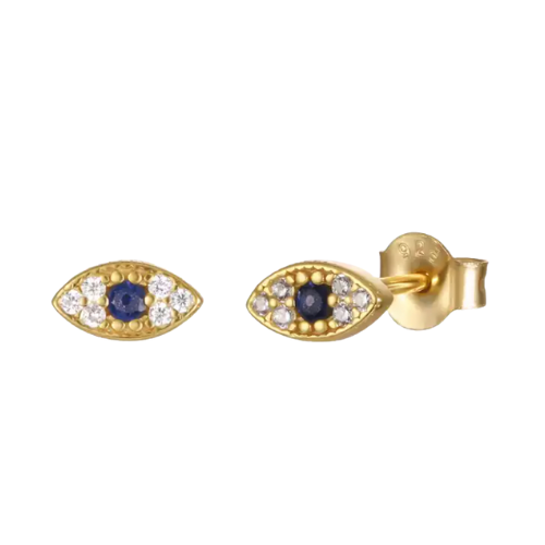 Hera Evil Eye Stud Earrings - Gold